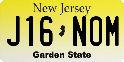 NJ license plate J16NOM