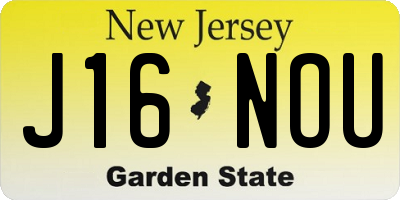 NJ license plate J16NOU