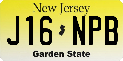 NJ license plate J16NPB