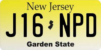 NJ license plate J16NPD
