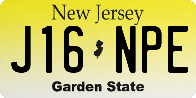 NJ license plate J16NPE