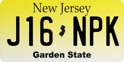 NJ license plate J16NPK
