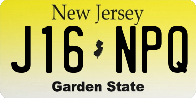NJ license plate J16NPQ