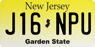 NJ license plate J16NPU