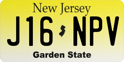 NJ license plate J16NPV