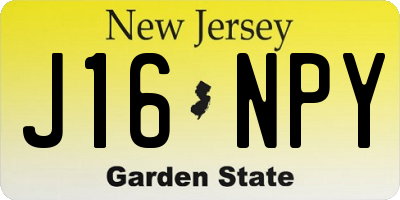 NJ license plate J16NPY