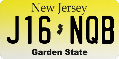NJ license plate J16NQB