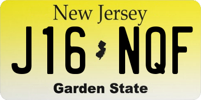 NJ license plate J16NQF