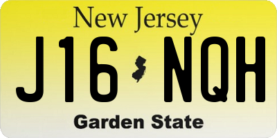 NJ license plate J16NQH