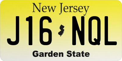 NJ license plate J16NQL