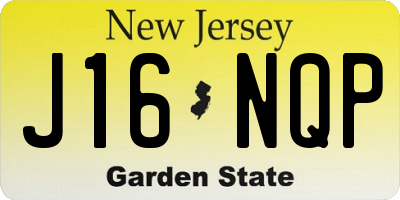 NJ license plate J16NQP