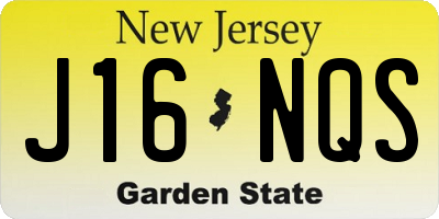 NJ license plate J16NQS