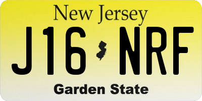 NJ license plate J16NRF