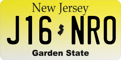 NJ license plate J16NRO