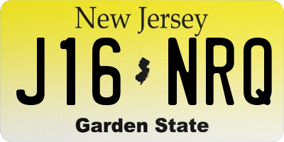 NJ license plate J16NRQ