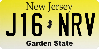 NJ license plate J16NRV