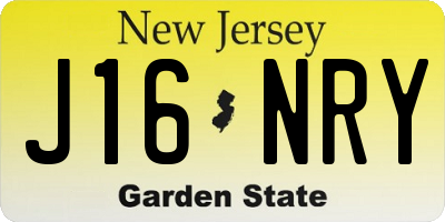 NJ license plate J16NRY