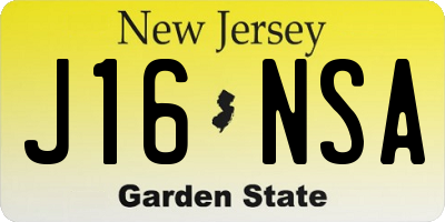 NJ license plate J16NSA