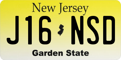 NJ license plate J16NSD