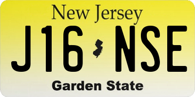NJ license plate J16NSE