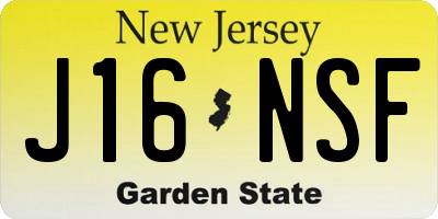 NJ license plate J16NSF