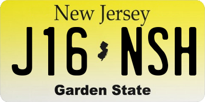NJ license plate J16NSH
