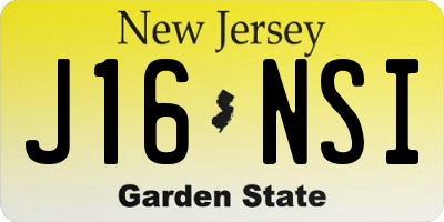 NJ license plate J16NSI
