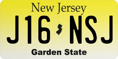 NJ license plate J16NSJ