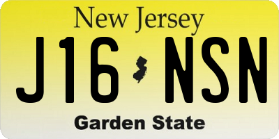 NJ license plate J16NSN