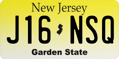NJ license plate J16NSQ