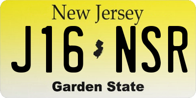 NJ license plate J16NSR
