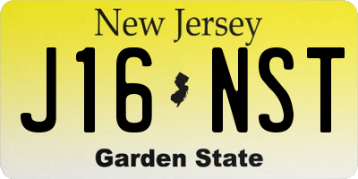 NJ license plate J16NST