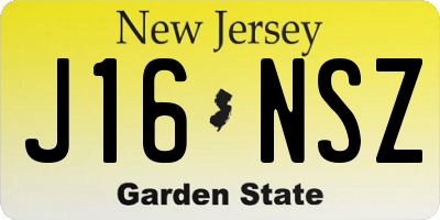 NJ license plate J16NSZ