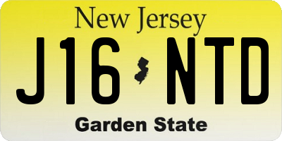 NJ license plate J16NTD
