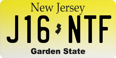 NJ license plate J16NTF