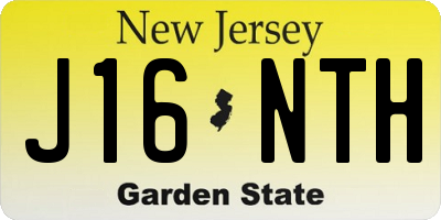 NJ license plate J16NTH