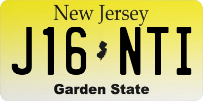 NJ license plate J16NTI