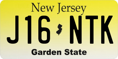 NJ license plate J16NTK