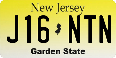 NJ license plate J16NTN