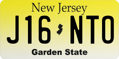 NJ license plate J16NTO