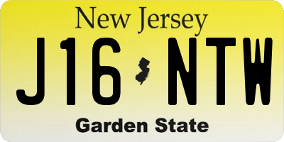 NJ license plate J16NTW