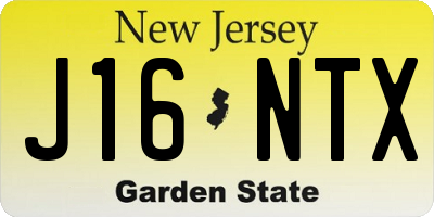 NJ license plate J16NTX