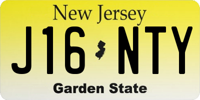 NJ license plate J16NTY