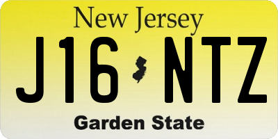NJ license plate J16NTZ