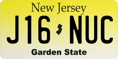 NJ license plate J16NUC