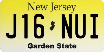 NJ license plate J16NUI