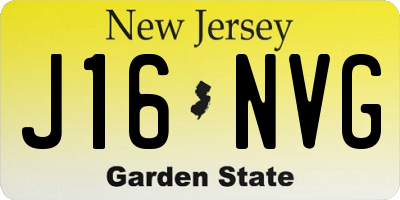 NJ license plate J16NVG