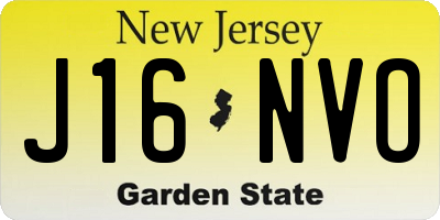 NJ license plate J16NVO