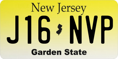 NJ license plate J16NVP