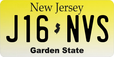 NJ license plate J16NVS